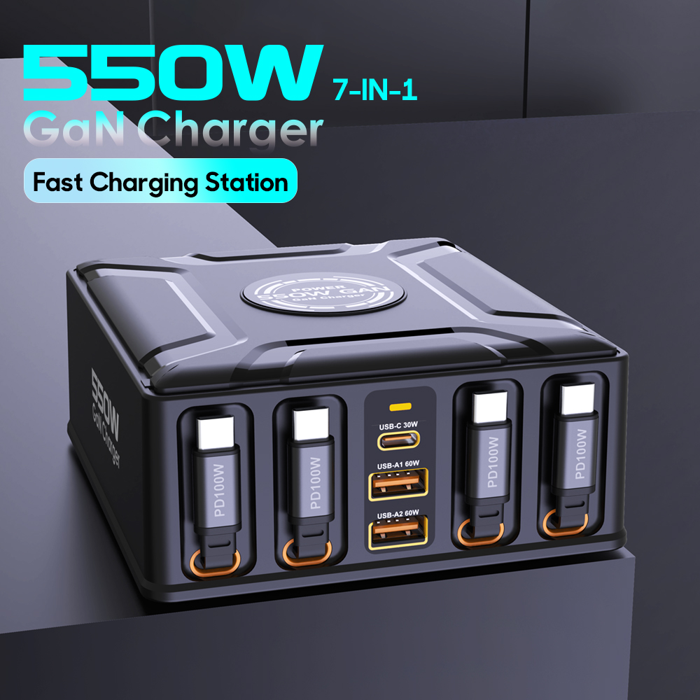 Laptop Lock Cable - 550W 7'si 1 Arada Şarj İstasyonu,
