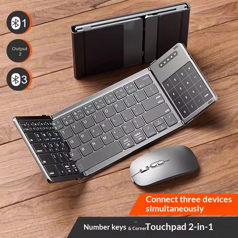 Laptop External Accessories - Mengzu Üç Katlı Kablosuz Bluetooth Klavye,
